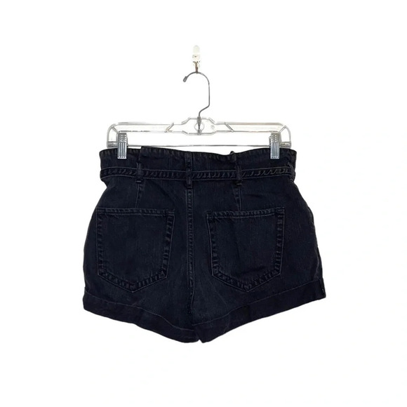 Hollister 100% Cotton Washed Black High Rise Belted Mom Shorts 28 Women’s - Picture 5 of 10